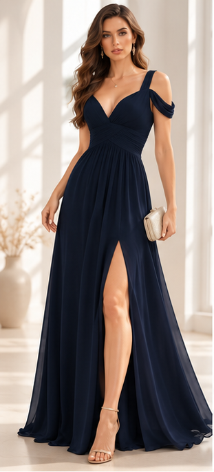 Robe Longue Plissée Style Grec Élégante